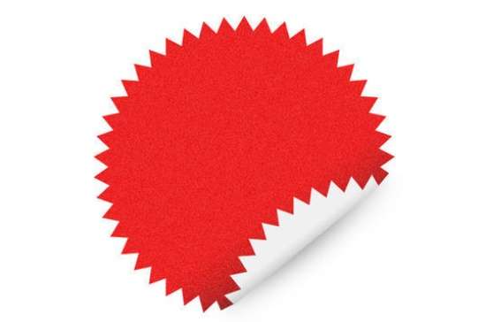 Red Star Shape Sticker PSD