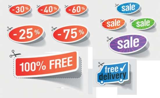 Sales Discount Sticker Vector