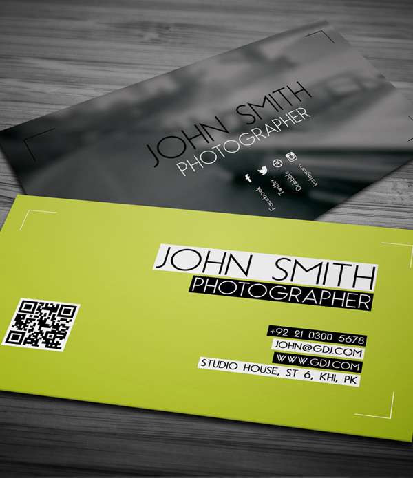 Free Photographer Business Card PSD Template